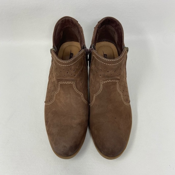 Earth Marion Brown Leather Side Zip Booties, Women’s Size US 6.5B. - Picture 3 of 10